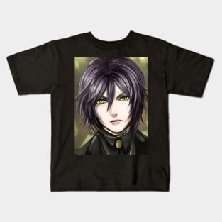 Black Hair Emo Anime Boy Kids T-Shirt